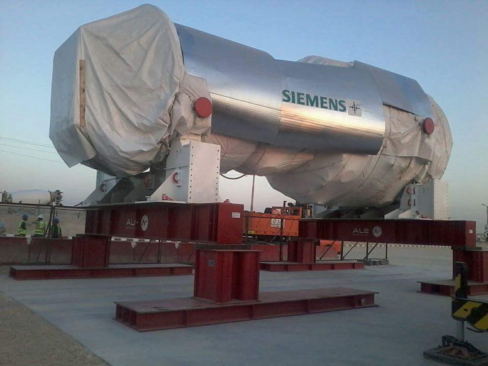 وصول التربينة الغازية لموقع مشروع بني سويف.......